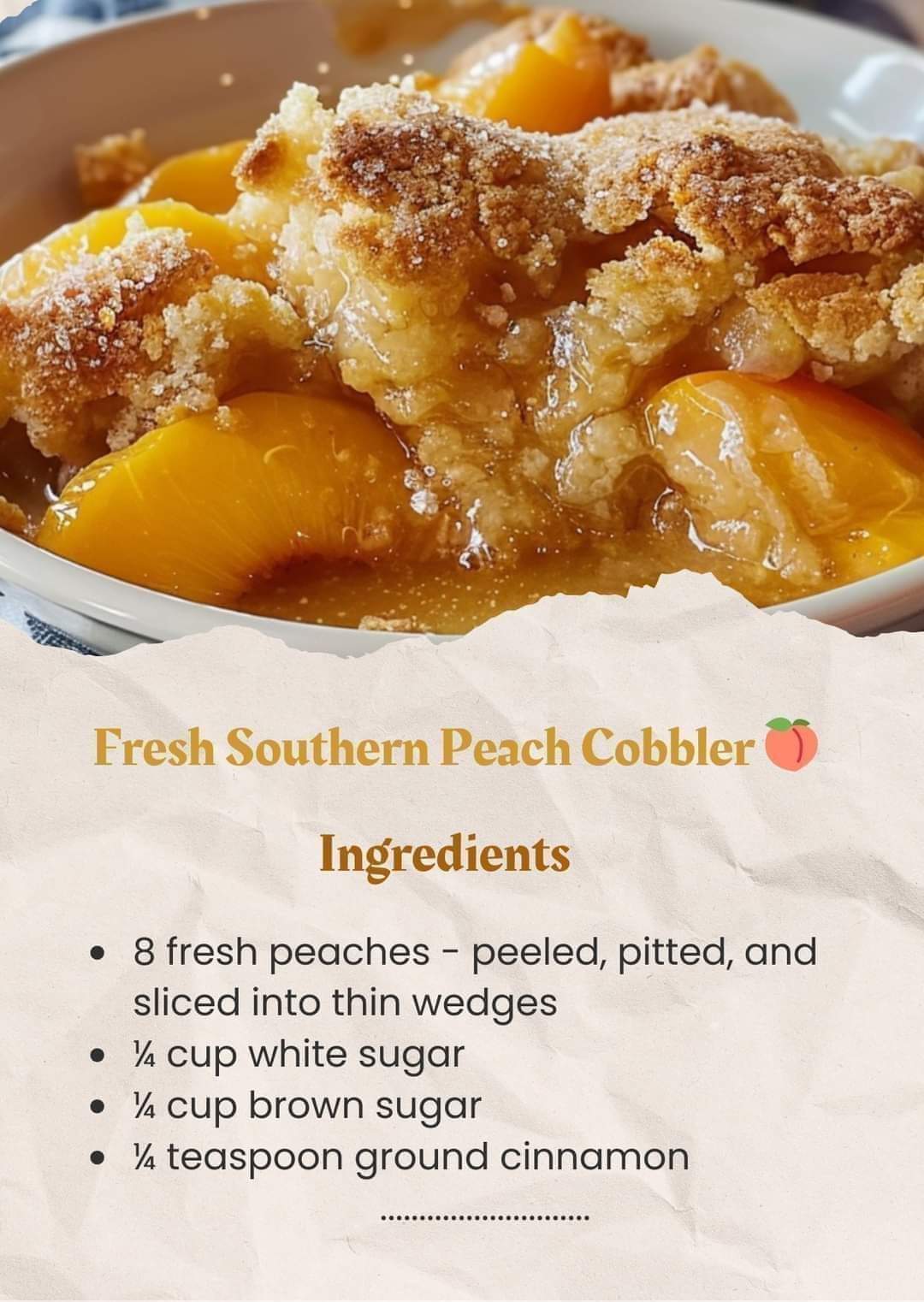 Fresh Southern Peach Cobbler