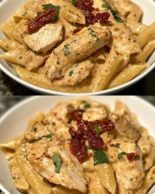 Herb Chicken Pasta with Sun-Dried Tomato Cream 🍝🍅 | Rich, Flavorful, and Restaurant-Quality