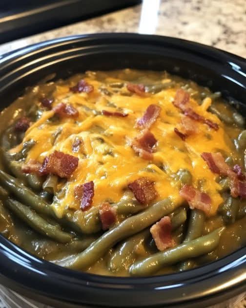 Slow Cooker Amish Green Bean Casserole