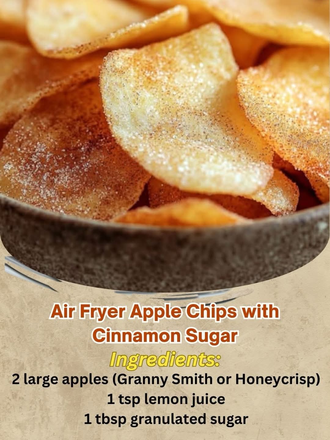 Air Fryer Apple Chips with Cinnamon Sugar