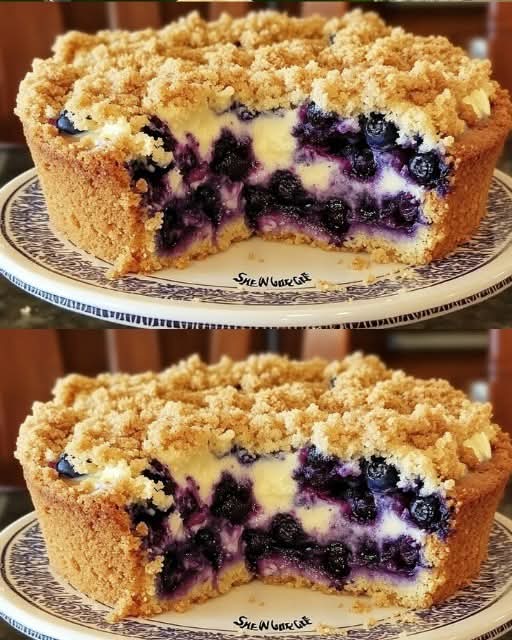 Sherry’s Blueberry Cream Cheese Crumb Cake: The Ultimate Moist & Buttery Delight! 🍰🫐