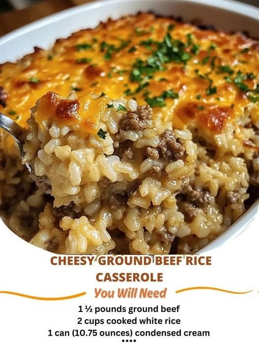 Cheesy Ground Beef Rice Casserole