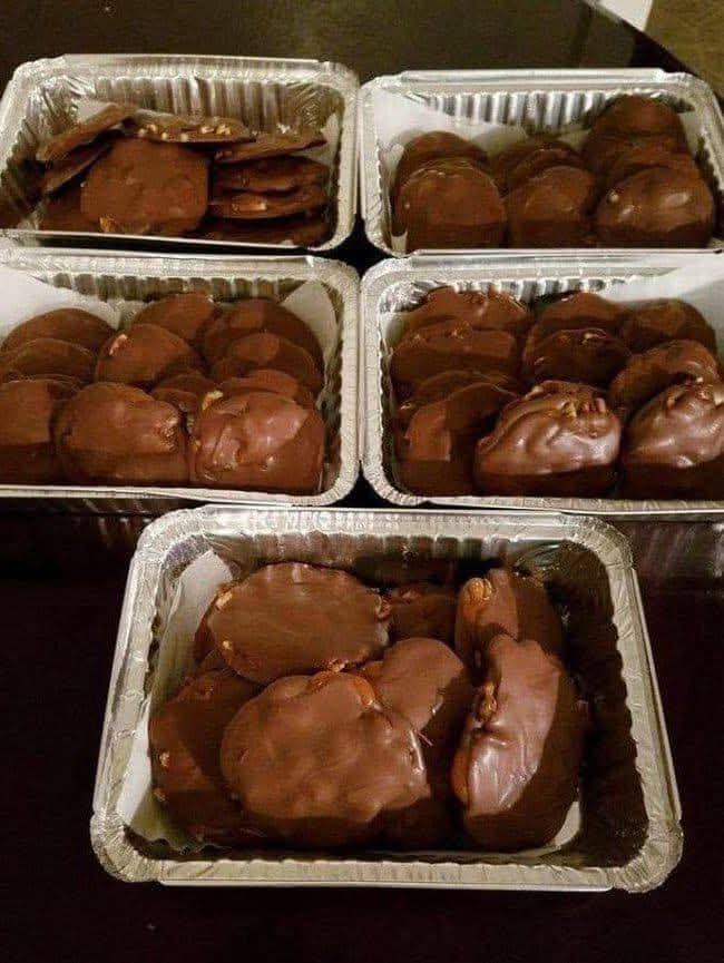 Homemade Turtle  Candy With  Pecans and Caramel