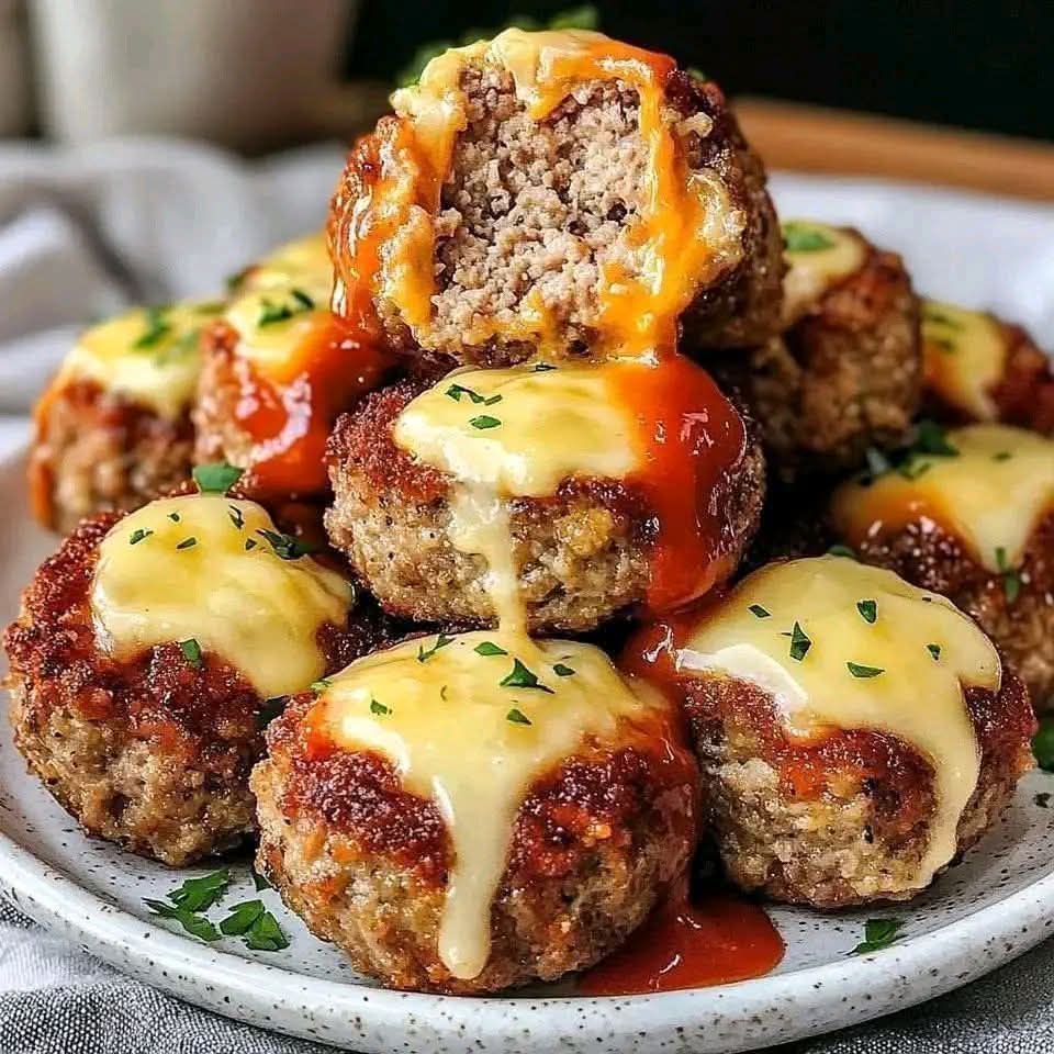 Cheesy Stuffed Meatloaf Bites