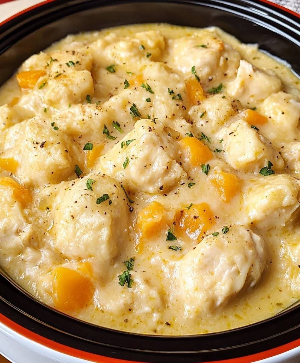 Hearty Slow Cooker Chicken and Dumplings